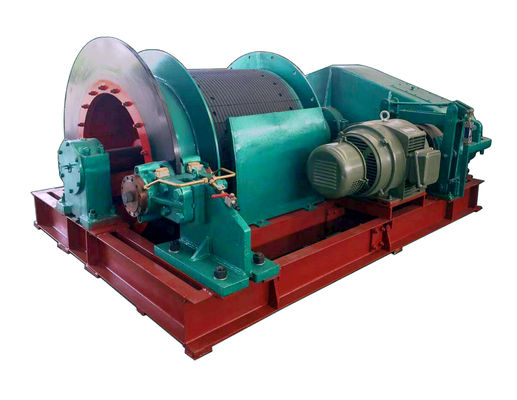 Lebus Grooves Drum Type Electric Rope Winch With Planetary Gear And Weldment Connection