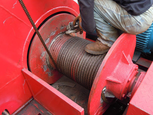 Petroleum Workover Rig Hydraulic Crane Winch 3000w Heavy Duty Double Drum