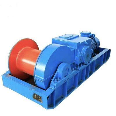 Lebus Grooves Drum Type Electric Rope Winch With Planetary Gear And Weldment Connection