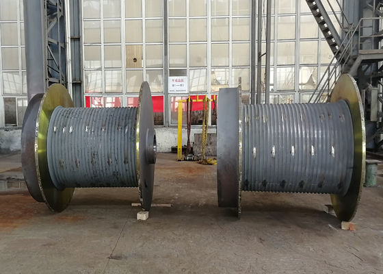 300KN 7 Layers Mooring Winch Drum gray Marine Ship Equipment