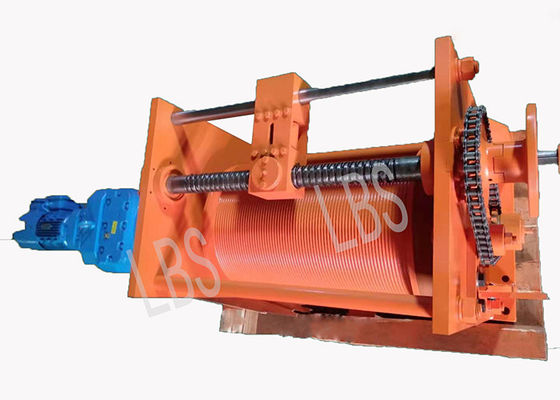 Steel Cable 30 Ton Winch With Spooling Device Electric Power
