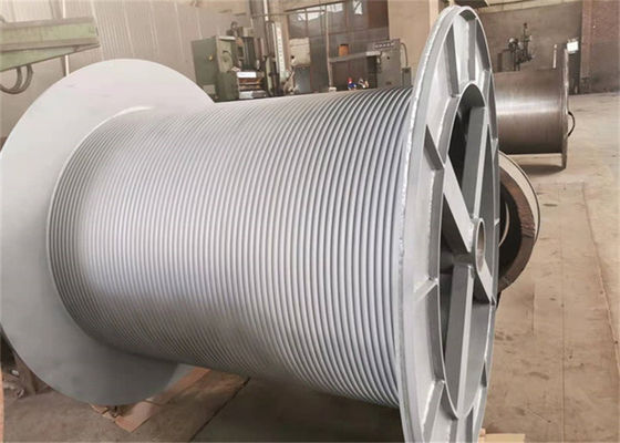 ลวดสลิง Lbs 500m Grooved Winch Drum Mining Winch การจัดเรียงปกติ