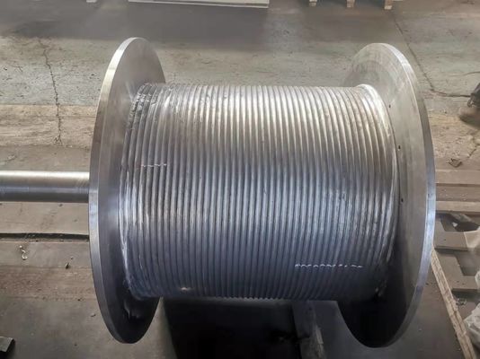 1-150 มิลลิเมตร Groove Pitch Grooved Winch Drum สําหรับความยาวสาย 10-10000 M ในแอพลิเคชั่นภารกิจหนัก